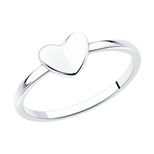 Кольцо «Сердечко» из серебра 925 пробы