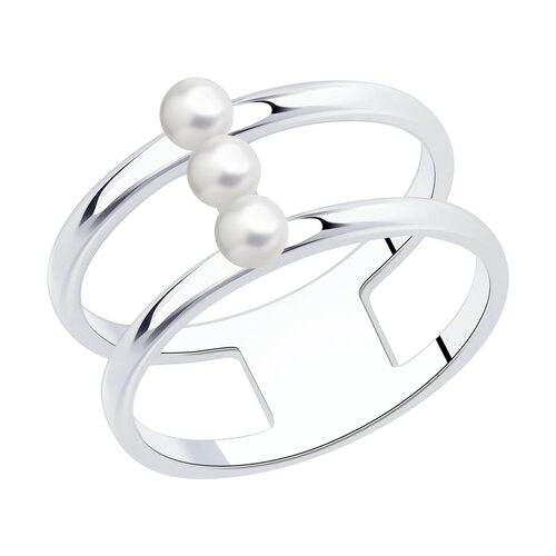 Кольцо с жемчугом из серебра 925 пробы
