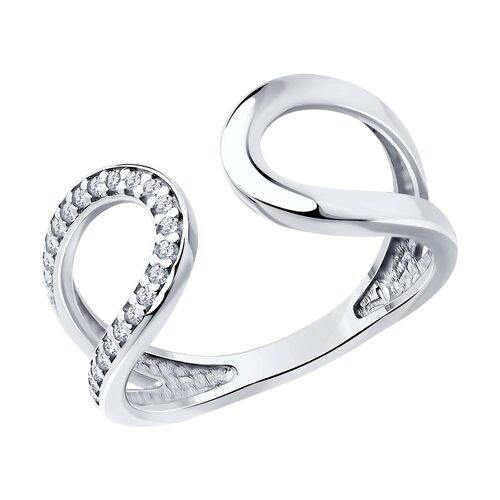 Кольцо с фианитами из серебра 925 пробы