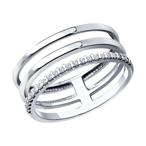 Кольцо с фианитами из серебра 925 пробы