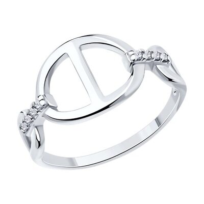 Кольцо с фианитами из серебра 925 пробы