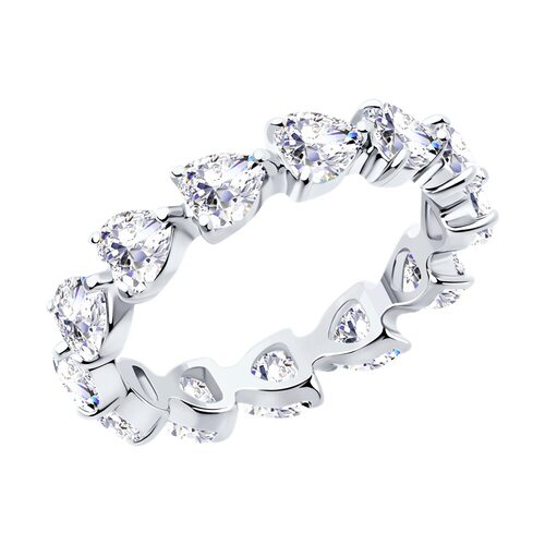 Кольцо с фианитами из серебра 925 пробы