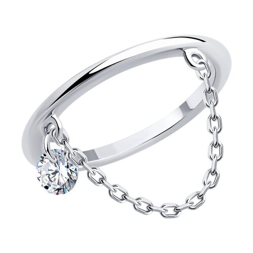 Кольцо с фианитами из серебра 925 пробы