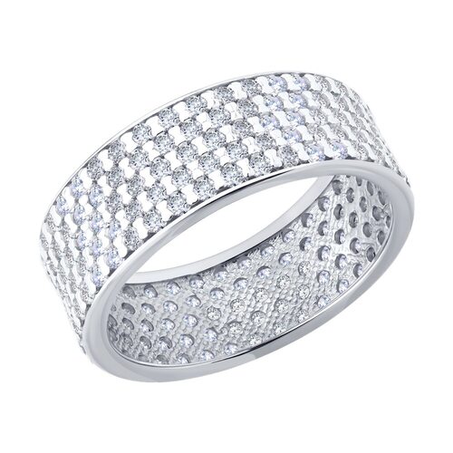 Кольцо с фианитами из серебра 925 пробы