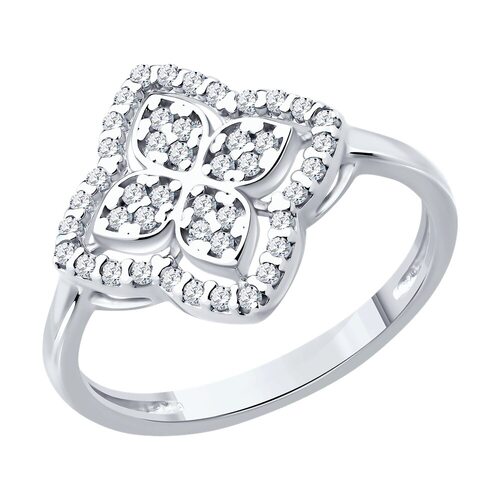 Кольцо с фианитами из серебра 925 пробы