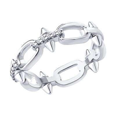 Кольцо с фианитами из серебра 925 пробы