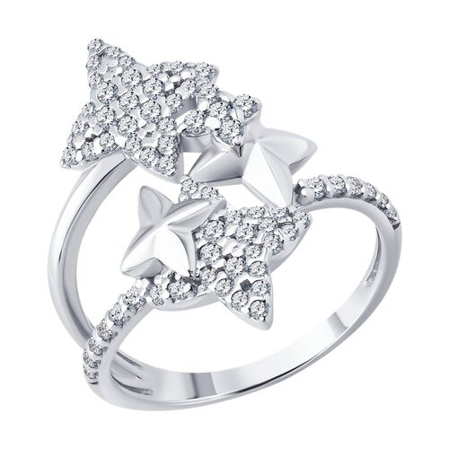 Кольцо с фианитами из серебра 925 пробы