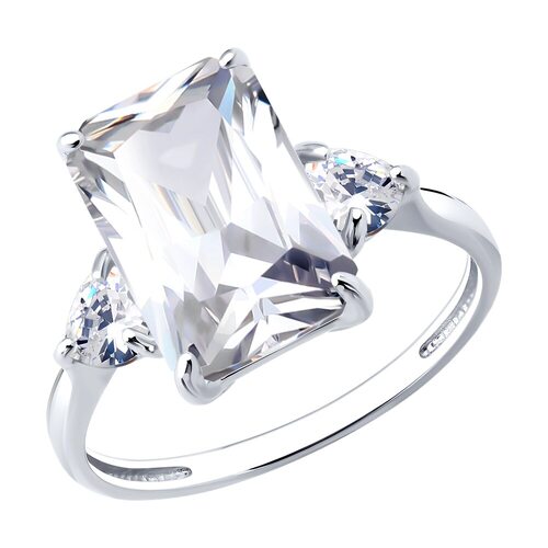 Кольцо с фианитами из серебра 925 пробы