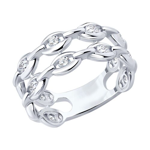 Кольцо с фианитами из серебра 925 пробы