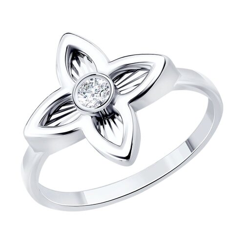 Кольцо с фианитом из серебра 925 пробы