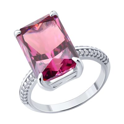 Кольцо с фианитами из серебра 925 пробы