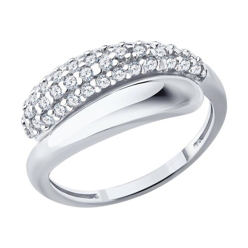 Кольцо с фианитами из серебра 925 пробы