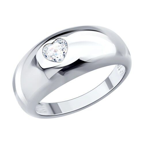 Кольцо с фианитом из серебра 925 пробы