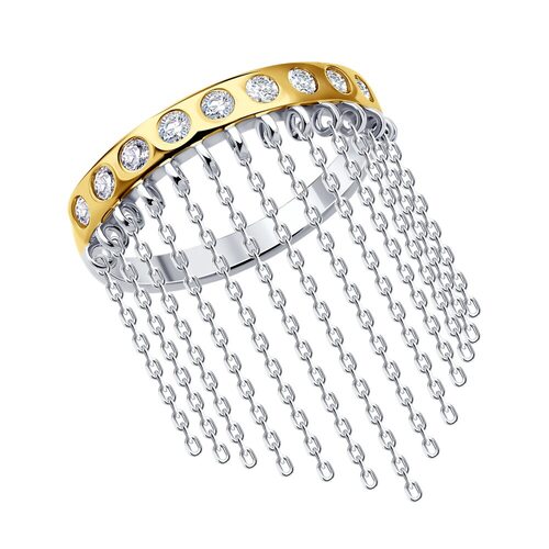 Кольцо с фианитами из серебра 925 пробы