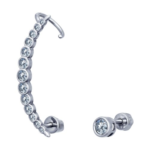 Серьги с фианитами из серебра 925 пробы