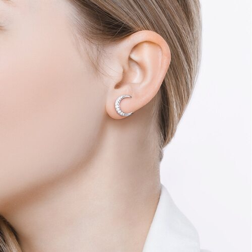 Серьги с фианитами из серебра 925 пробы