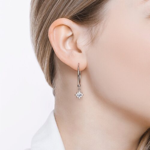 Серьги с фианитами из серебра 925 пробы