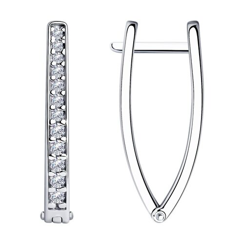 Серьги с фианитами из серебра 925 пробы