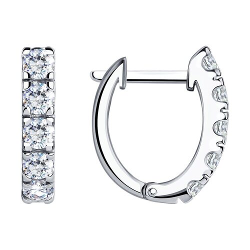 Серьги с фианитами из серебра 925 пробы