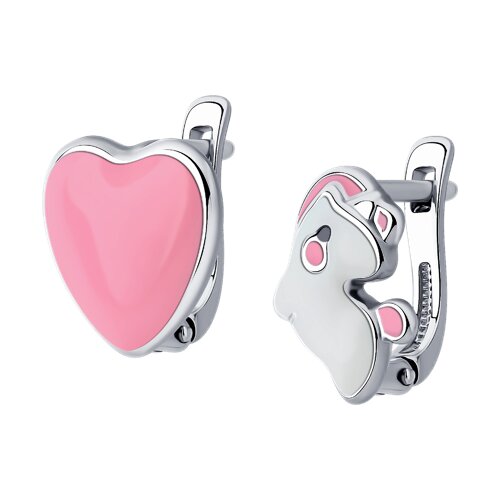 Серьги с эмалью из серебра 925 пробы