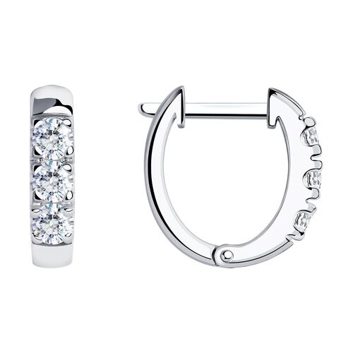 Серьги с фианитами из серебра 925 пробы