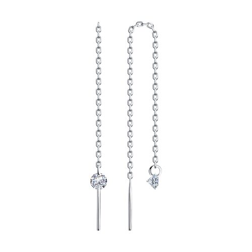 Серьги с фианитами из серебра 925 пробы