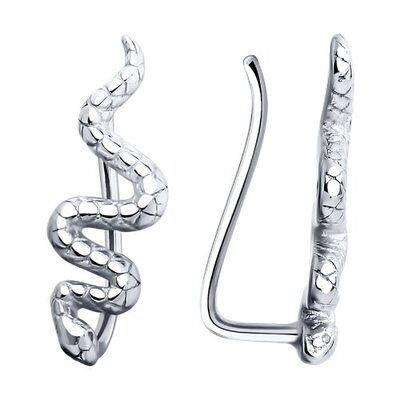 Серьги "Змеи" из серебра 925 пробы