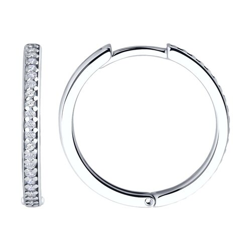 Серьги с фианитами из серебра 925 пробы