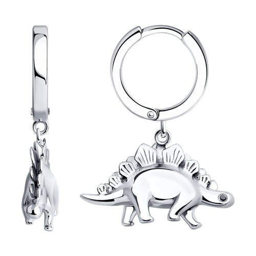 Серьги «Динозавры» из серебра 925 пробы