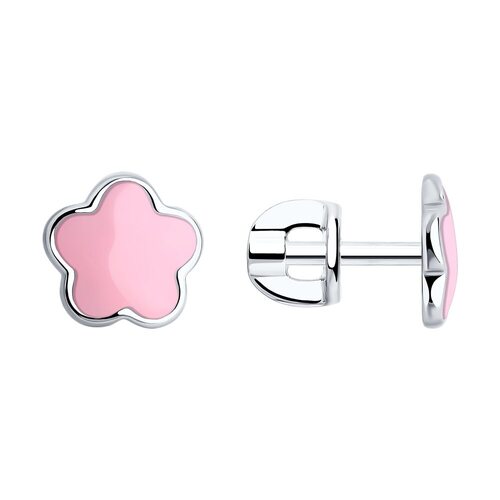 Серьги с эмалью из серебра 925 пробы