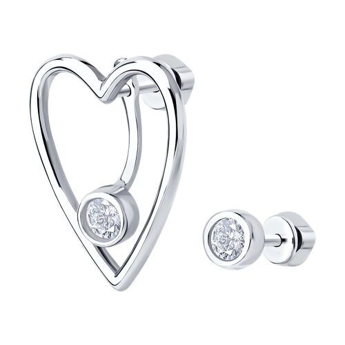 Серьги с фианитами из серебра 925 пробы