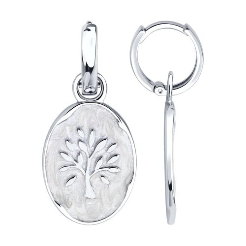 Серьги "Деревья" с эмалью из серебра 925 пробы