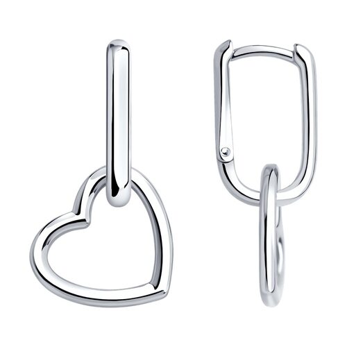 Серьги "Сердца" из серебра 925 пробы