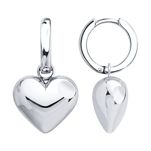Серьги "Сердце" из серебра 925 пробы