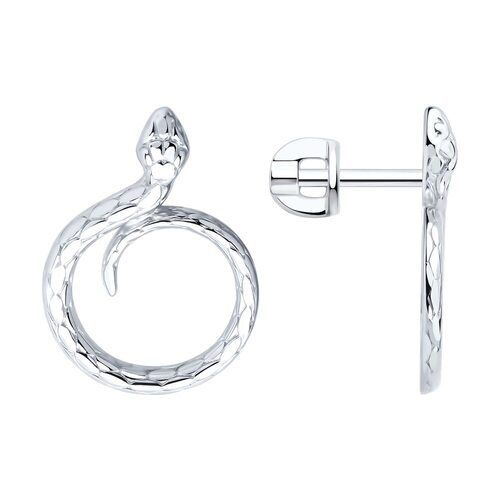 Серьги "Змеи" из серебра 925 пробы
