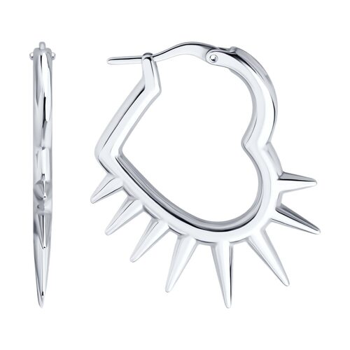 Серьги "Сердца" из серебра 925 пробы