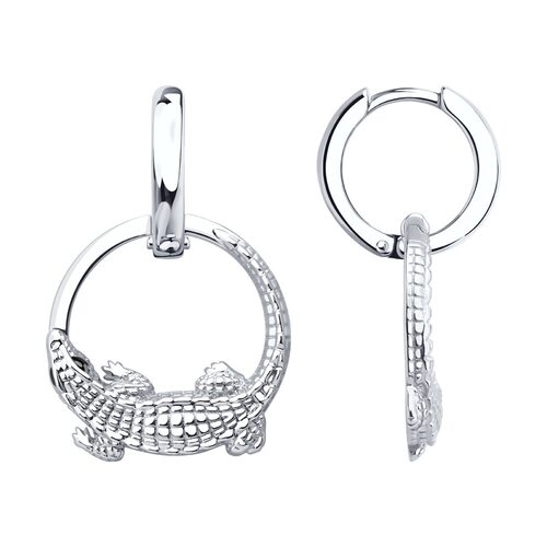 Серьги "Крокодилы" из серебра 925 пробы