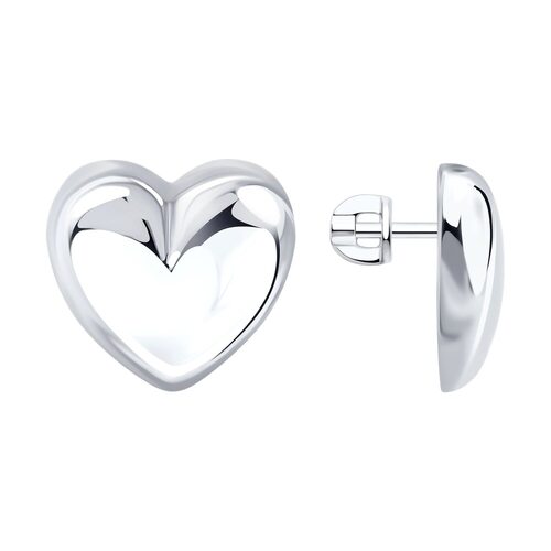 Серьги "Сердца" из серебра 925 пробы
