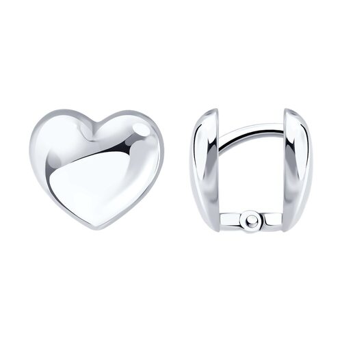 Серьги "Сердце" из серебра 925 пробы