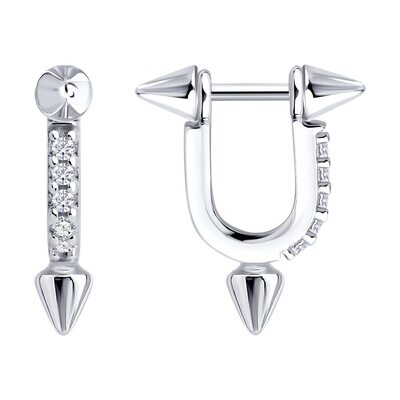 Серьги с фианитами из серебра 925 пробы