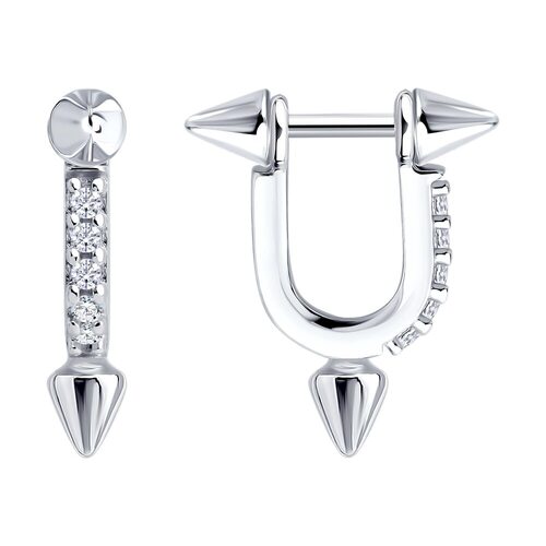 Серьги с фианитами из серебра 925 пробы