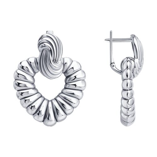 Серьги "Сердца" из серебра 925 пробы