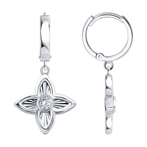 Серьги с фианитами из серебра 925 пробы