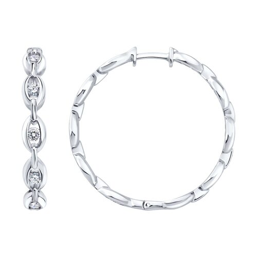 Серьги с фианитами из серебра 925 пробы