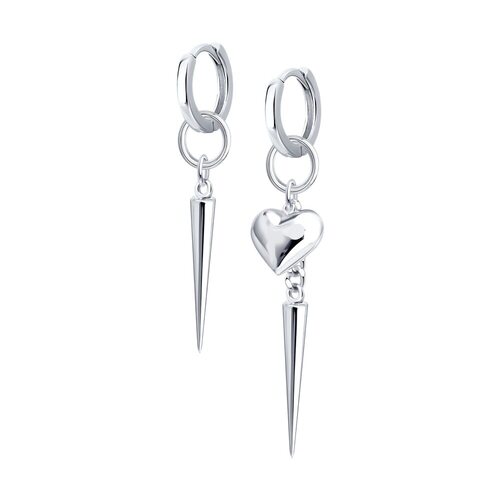 Серьги "Сердце" из серебра 925 пробы