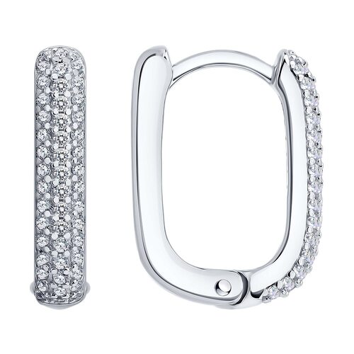 Серьги с фианитами из серебра 925 пробы