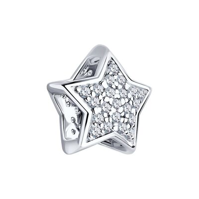 Подвеска "Звезда" с фианитами из серебра 925 пробы