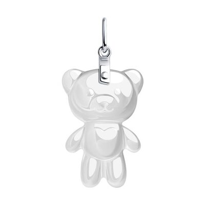 Подвеска-талисман "Твой Тедди" с серебром из керамики 