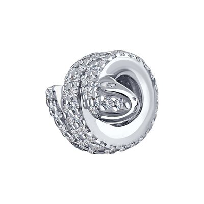 Подвеска "Змейка" с фианитами из серебра 925 пробы