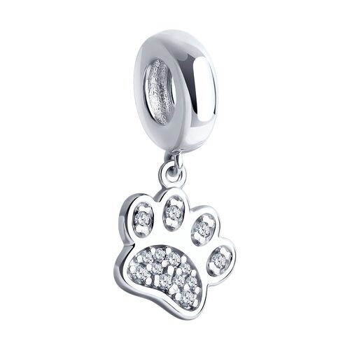 Подвеска "Лапка" с фианитами из серебра 925 пробы